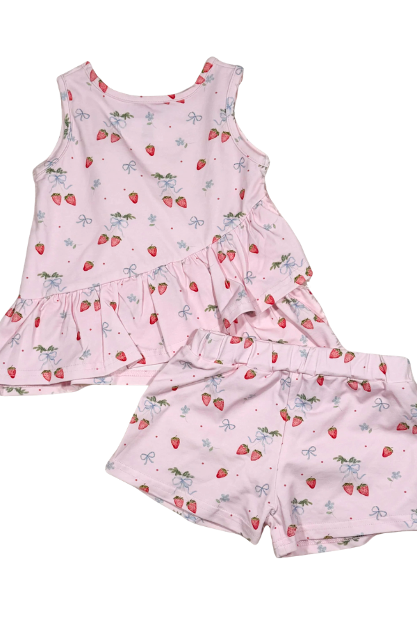 three little ducks Rosie Ruffle Top With Susie Shorts strawberries