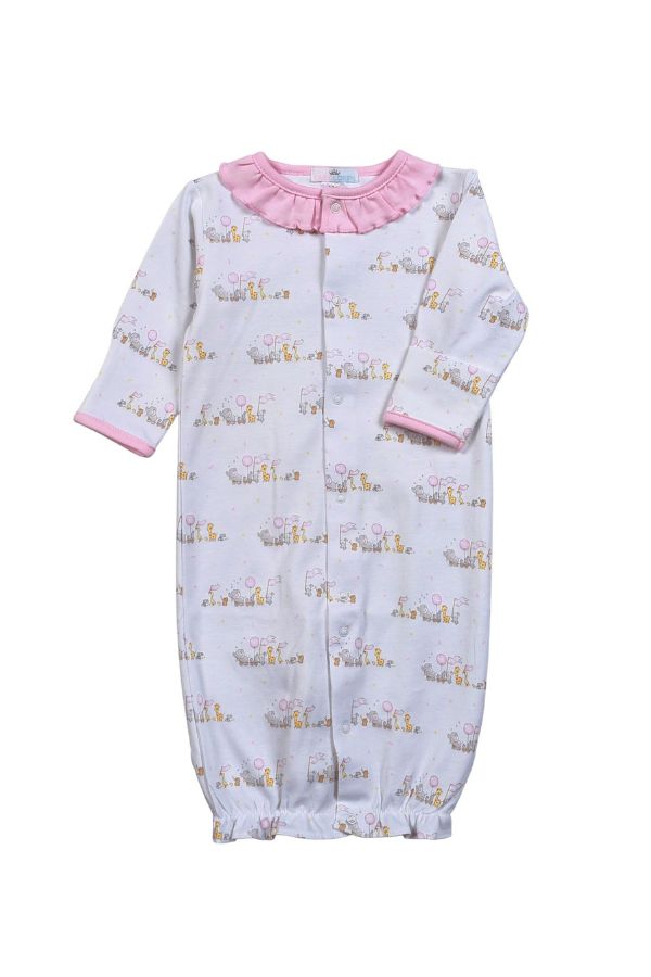 Proper Peony Baby Girls Converter Gown - Scallop Dots - Pink