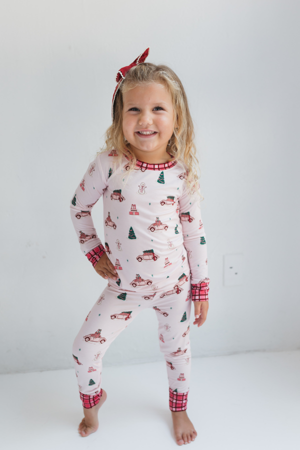 in my jammers Pink Holly Jolly Cruisers Two Piece Set