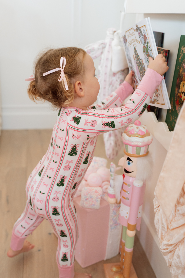 Pinkmas Zipper Romper in my jammers