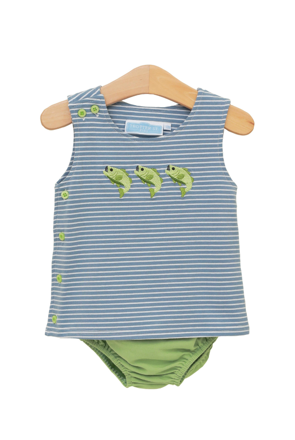 trotter street Hooked on Fishing Diaper Set