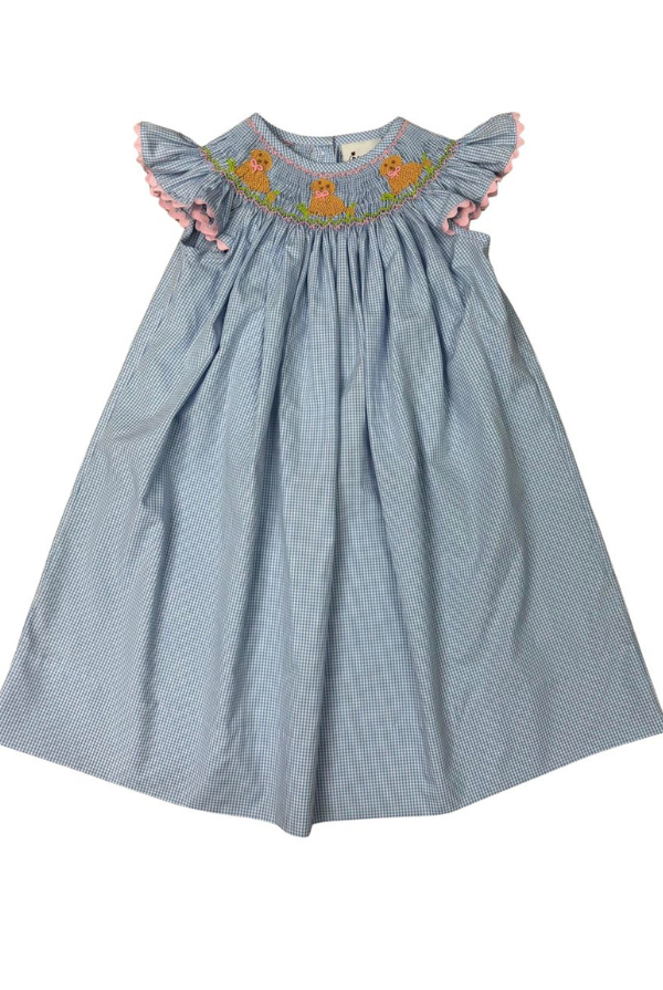 Delaney Smocked Sweet Dogs Bishop Dress