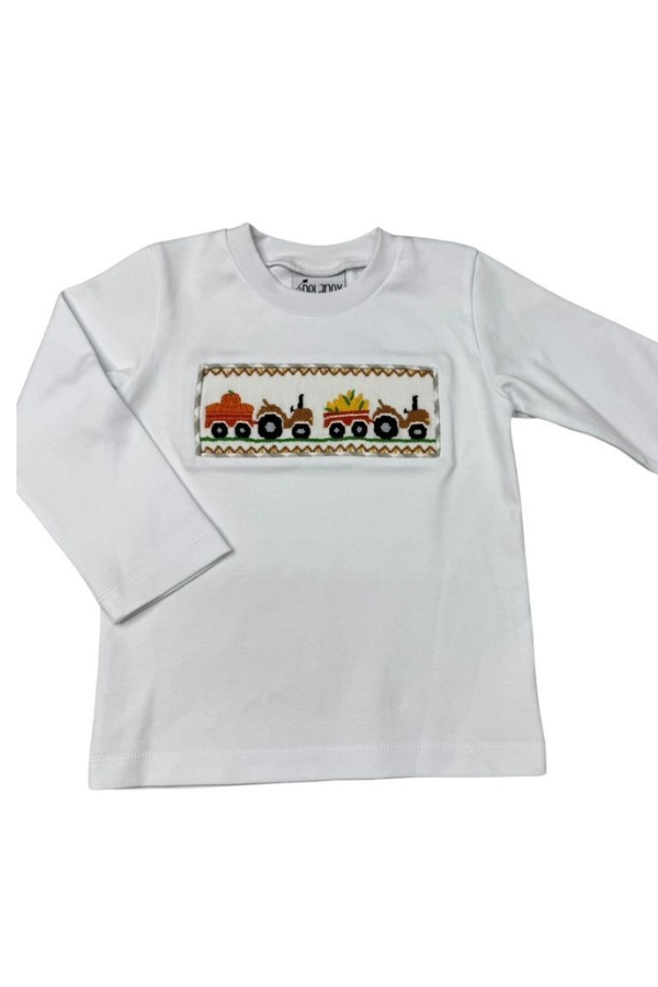delaney Smocked Field Tractor Long Sleeve Shirt