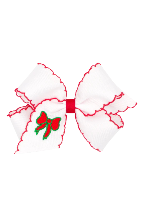 weeones Medium Christmas Bow Moonstitch Bow