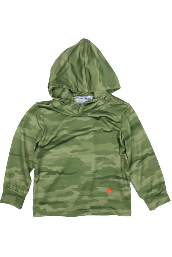 blue quail Classic Camo Green Lightweight Performance Hoodie