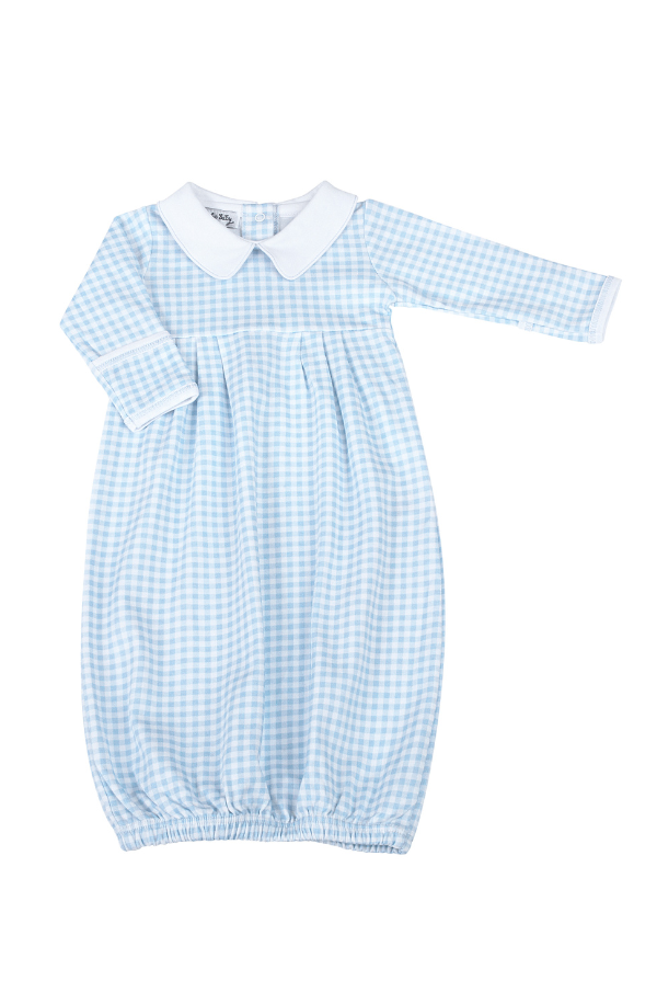 MAGNOLIA BABY MII CHECKS COLLARED BOY GOWN