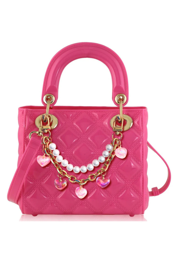 carrying kind Pearl Flamingo Pink Heart Purse