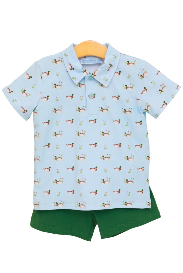 trotter street Ducks in a Row Polo Short Set
