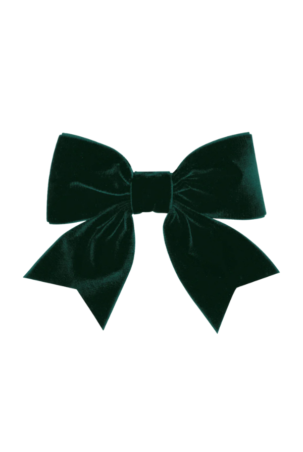wee ones Small King Velvet Bow | Forrest Green