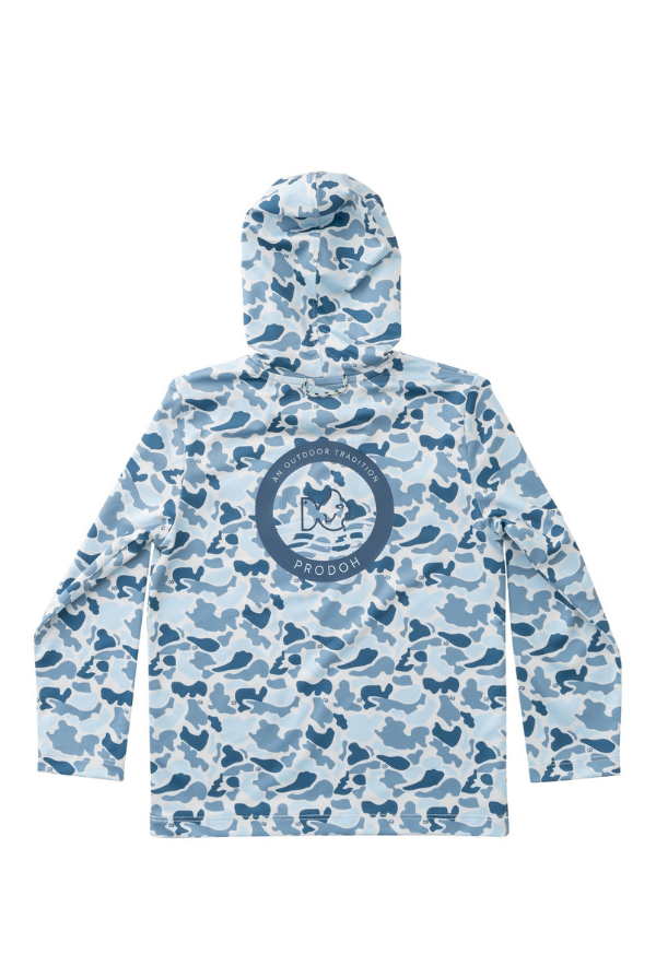 prodoh Pro Performance Hoodie Fishing Tee | Ashley Blue