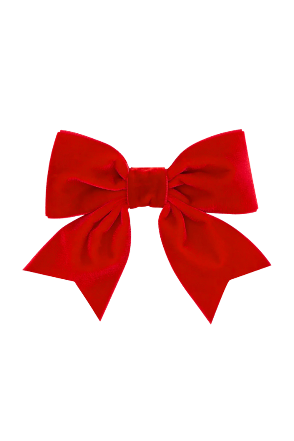 wee ones Small King Velvet Bow | Red