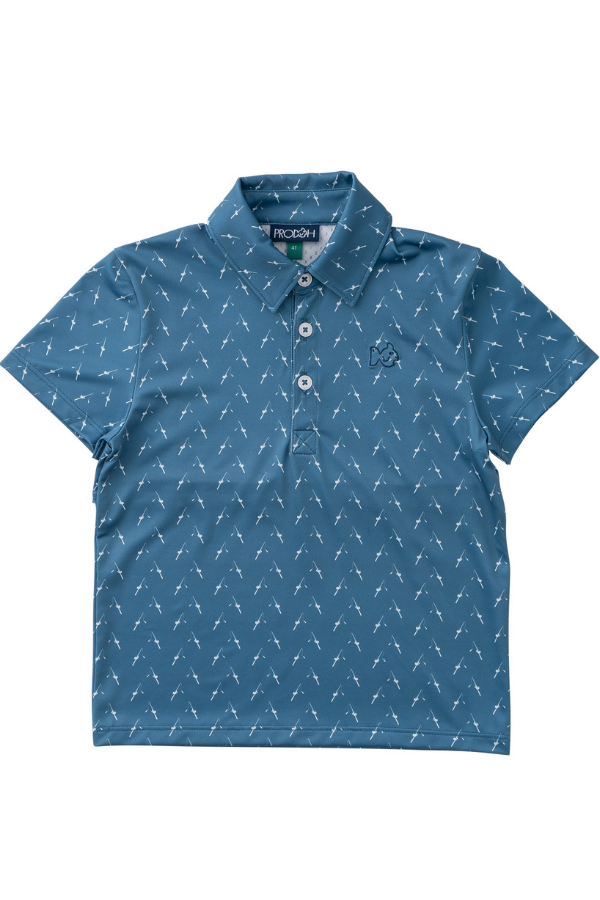 prodoh Boys Short Sleeve Pro Performance Polo | Fishing Rod