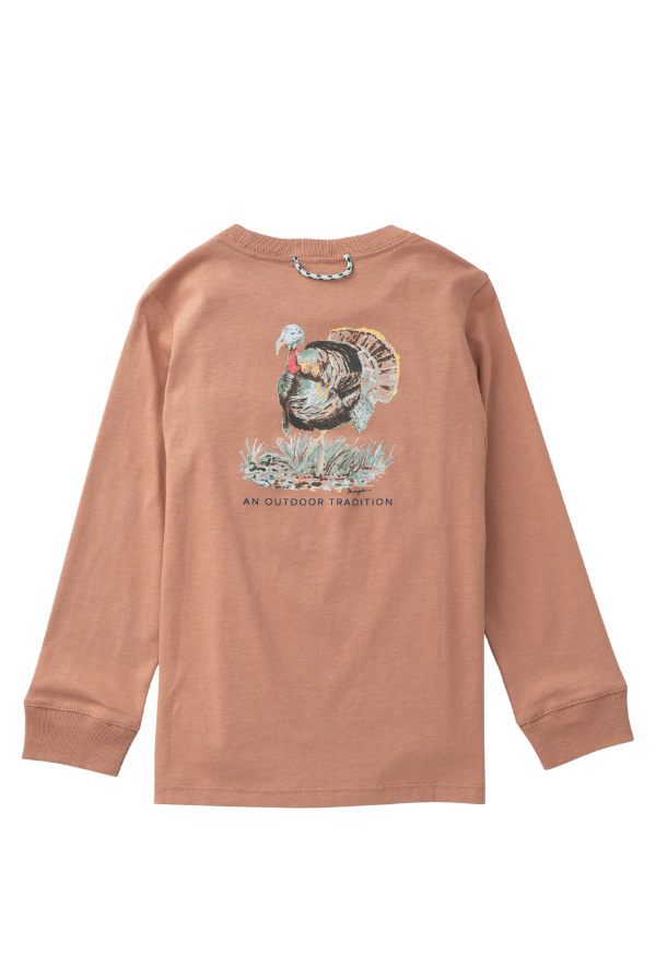 prodoh Boys' Long Sleeve Cotton Pocket Tee | Mocha Mousse turkey