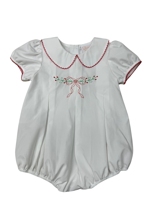 WHIMSY BAY Holly-Days Bow Pleated Bubble
