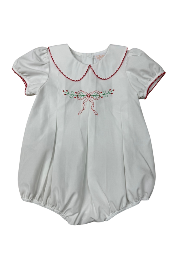 WHIMSY BAY Holly-Days Bow Pleated Bubble
