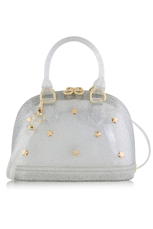 carrying kind Silver Cate with Gold Stars Bag