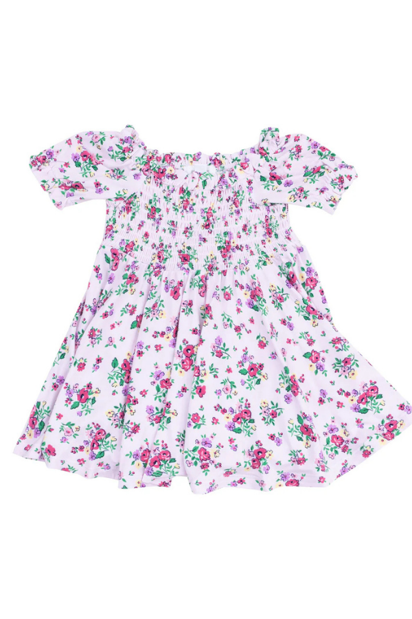 angel dear Preppy Roses Puff Sleeve Dress