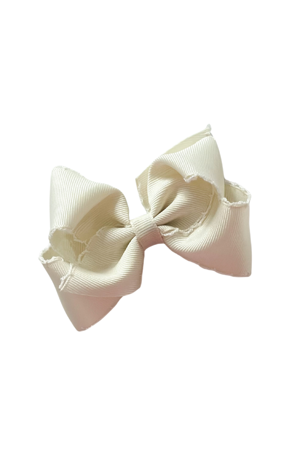 wee ones Small Monostitch Basic Bow | Antique White