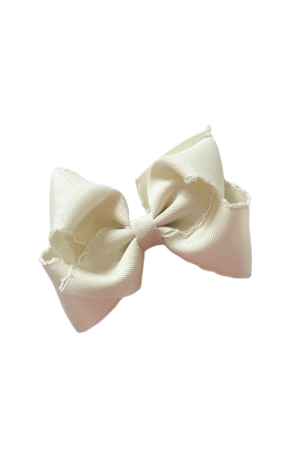 wee ones Small Monostitch Basic Bow | Antique White