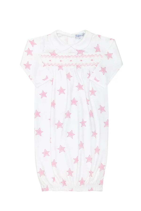 nellapima Pink Stars Smocked Gown