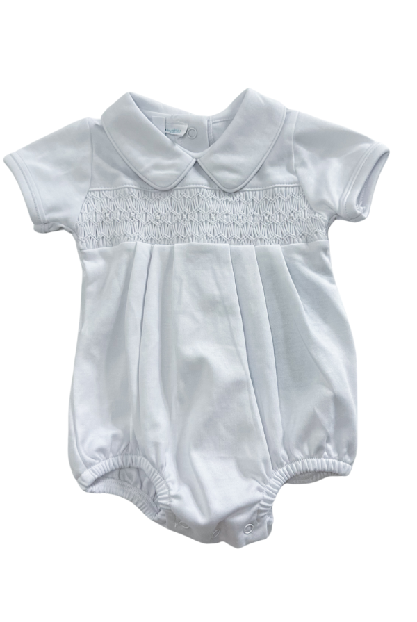 magnolia baby Hazel and Hudson Smocked Collared Bubble