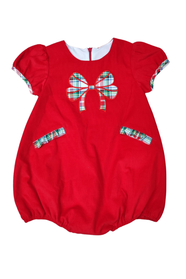 whimsy bay Christmas Plaid Claira Bow Bubble