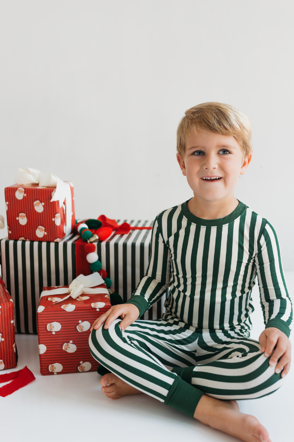 in my jammers Green Stripe Two Piece Set