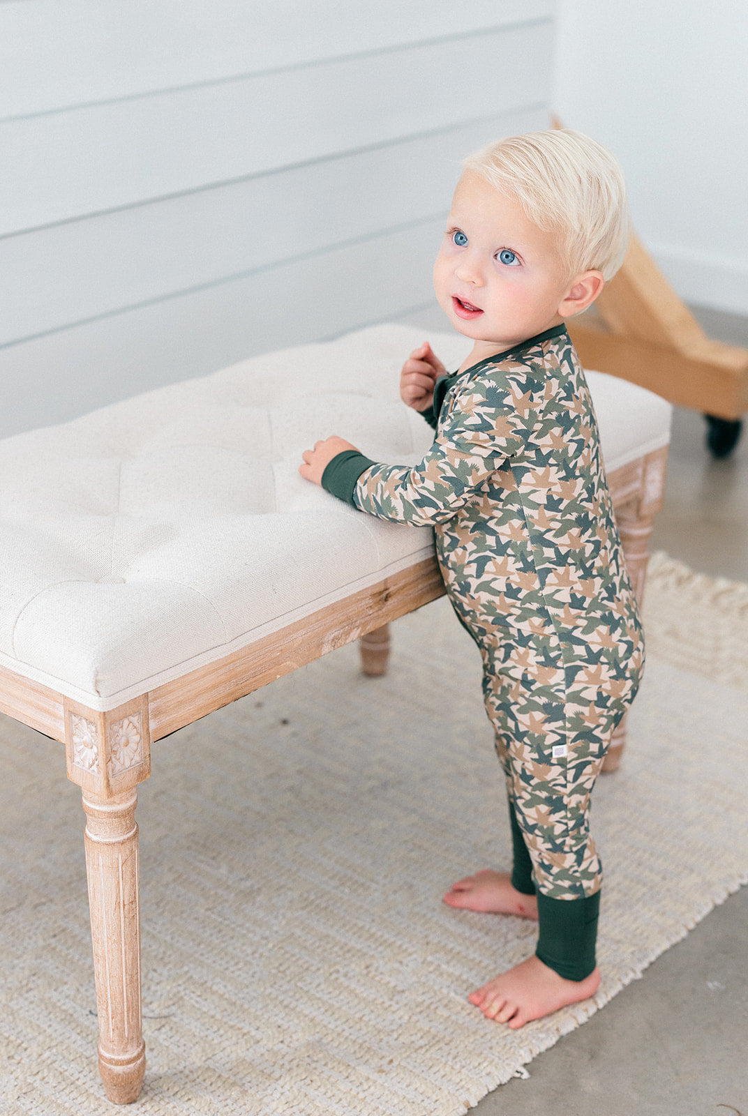 poppy kids Camo Duck Zipper Romper
