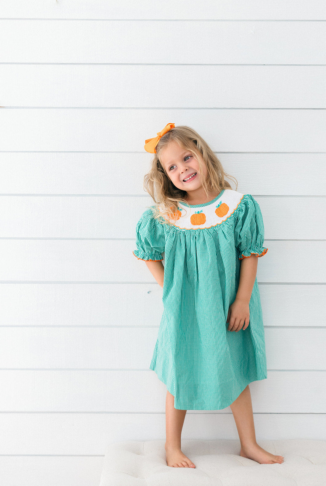 Poppy Kids Green Pumpkin Dress