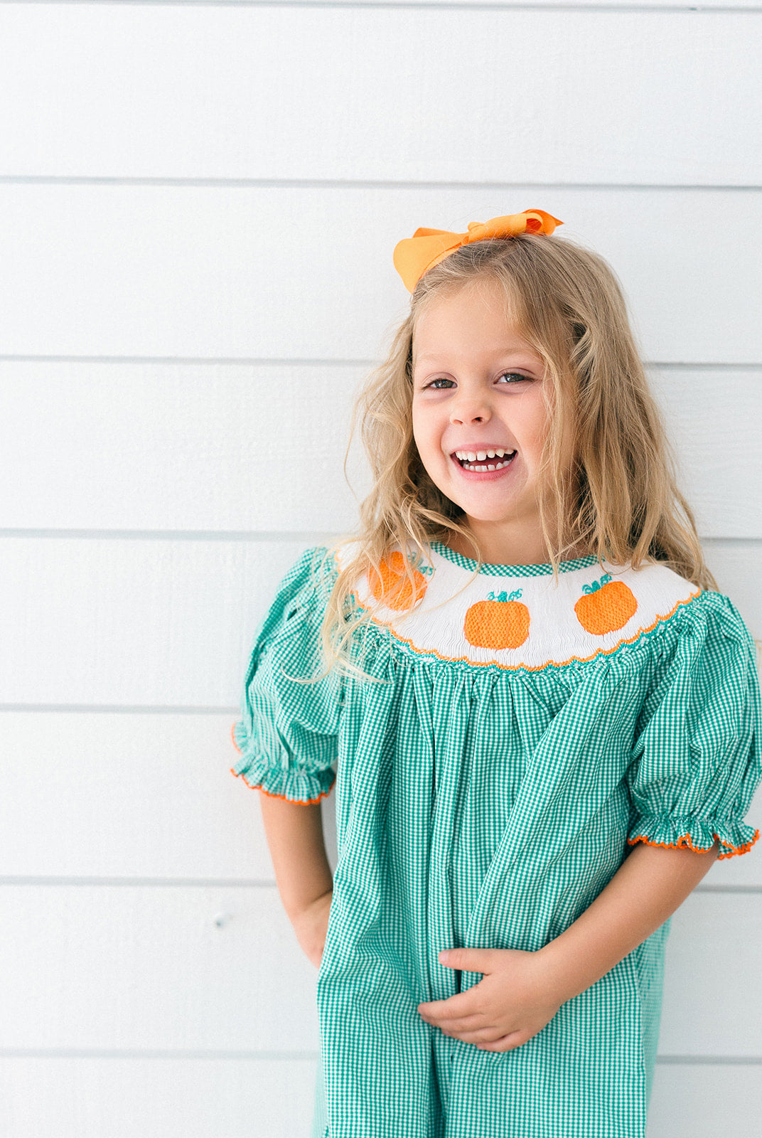 Poppy Kids Green Pumpkin Dress