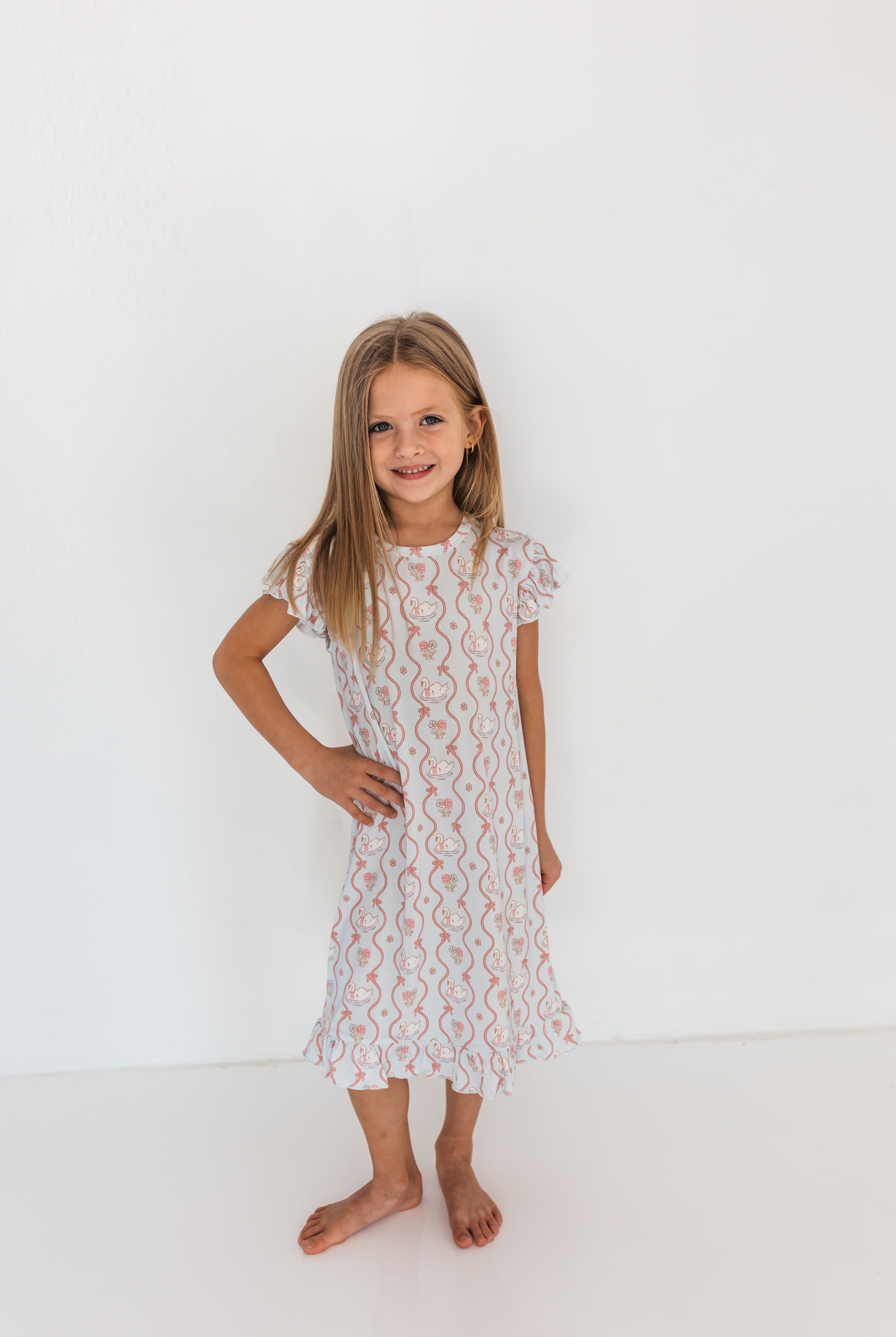 in my jammers Blue Swan Nightgown