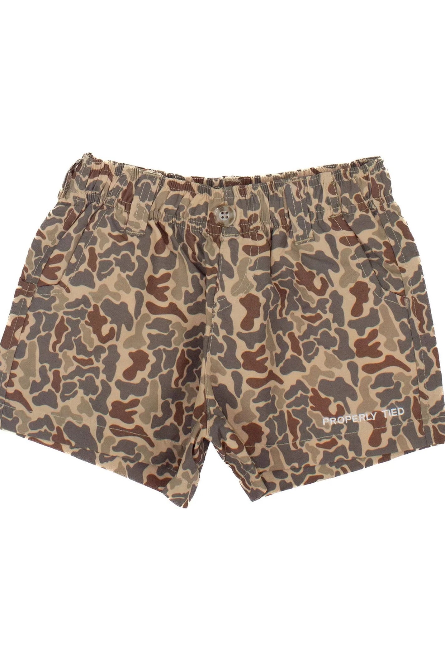 Properly Tied Boys Mallard Short Vintage Camo