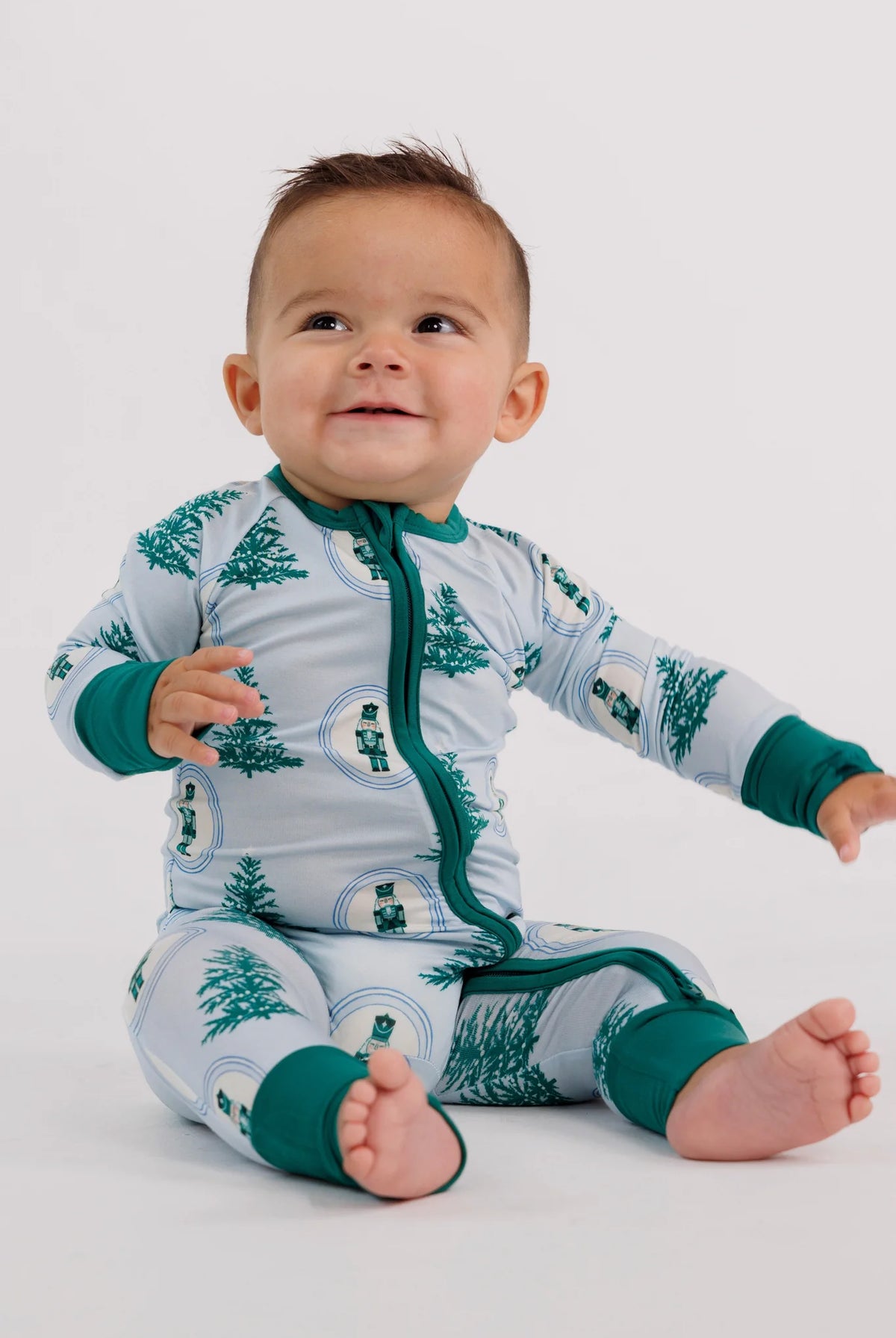 in my jammers Green Nutcracker Zipper Romper