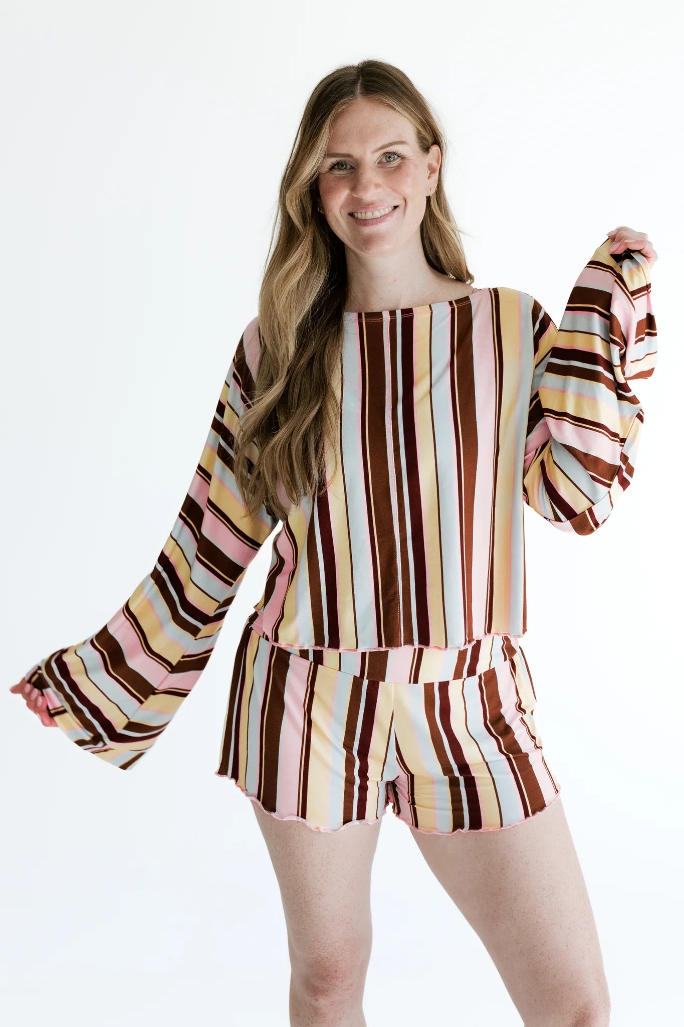 In My Jammers Capri Stripe Women's Relaxed Sleeve Set