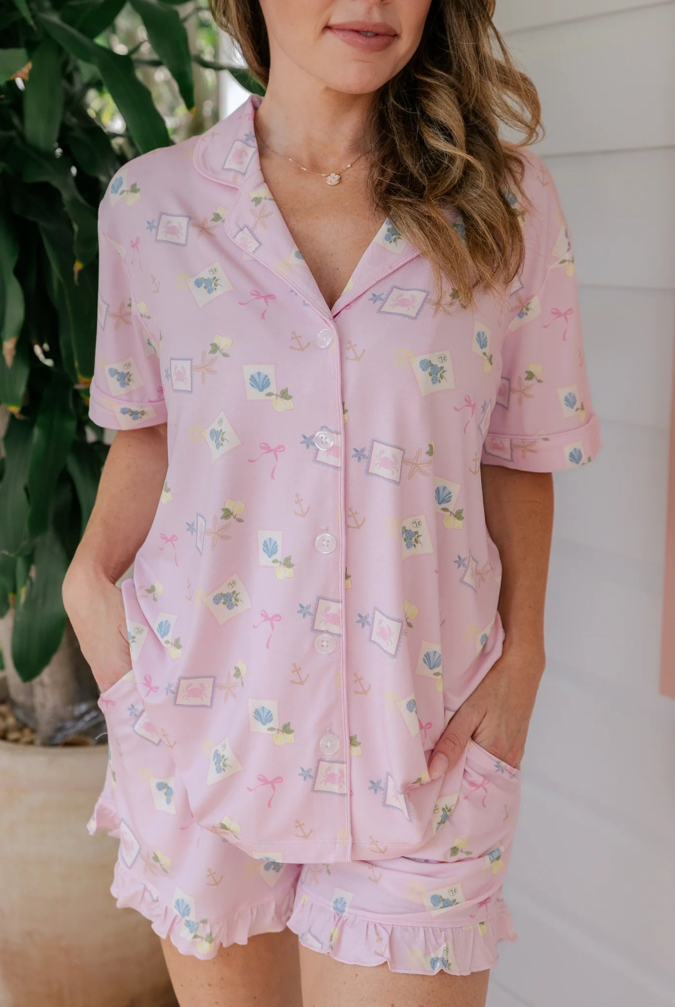 In My Jammers Little Coastal Notes Women's Short Set