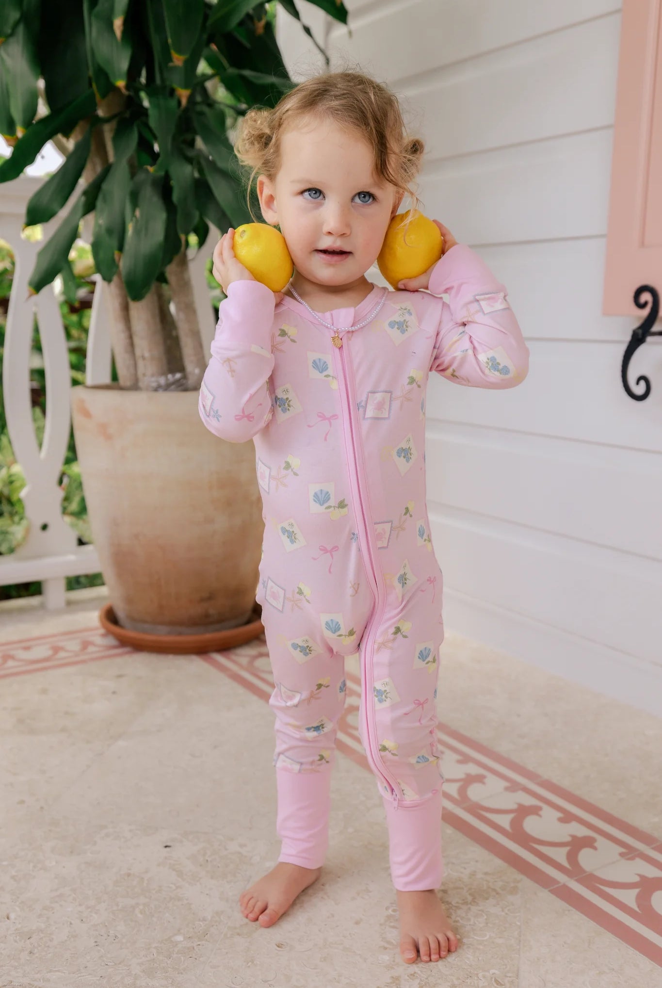 In My Jammers Little Coastal Notes Zipper Romper