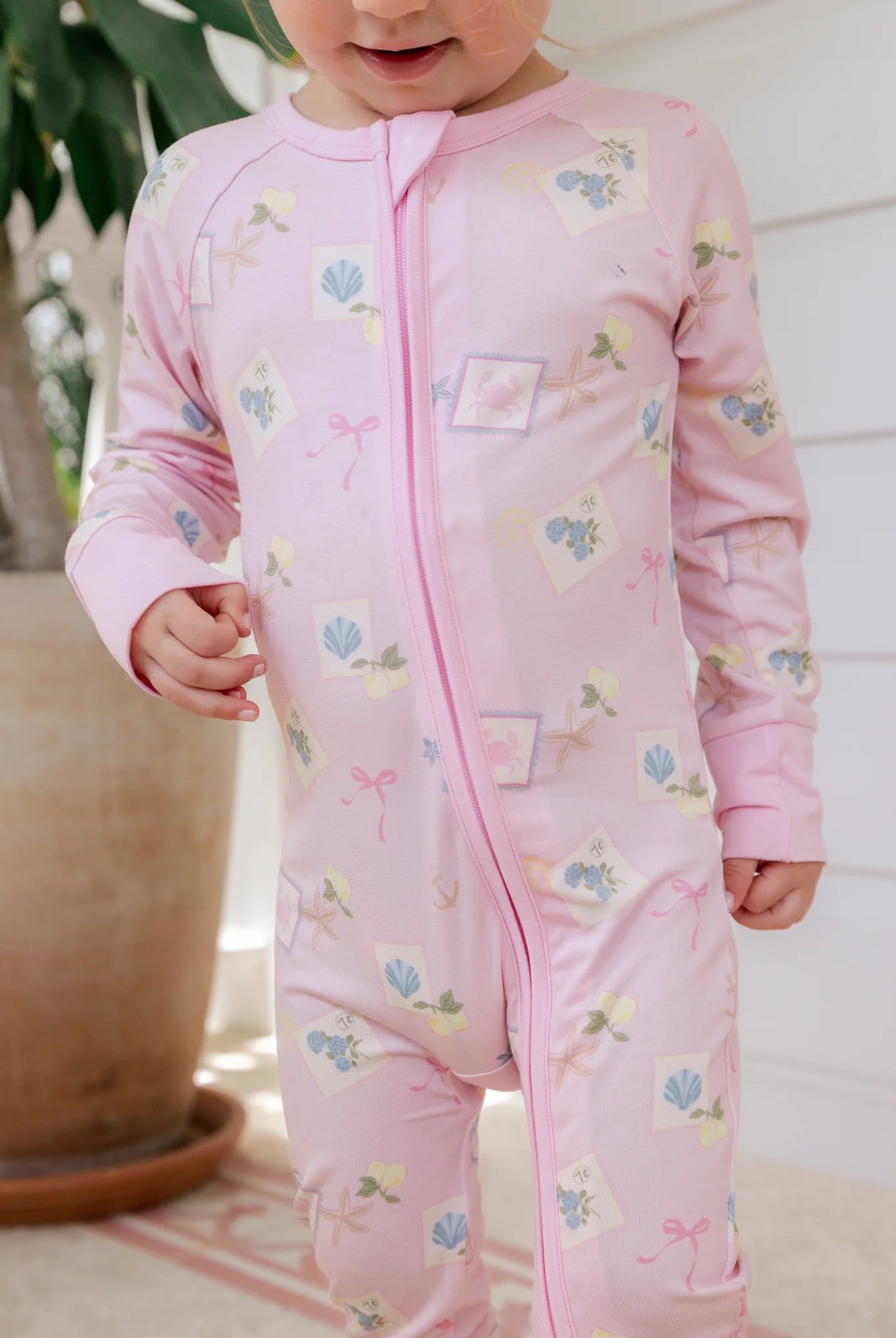 In My Jammers Little Coastal Notes Zipper Romper