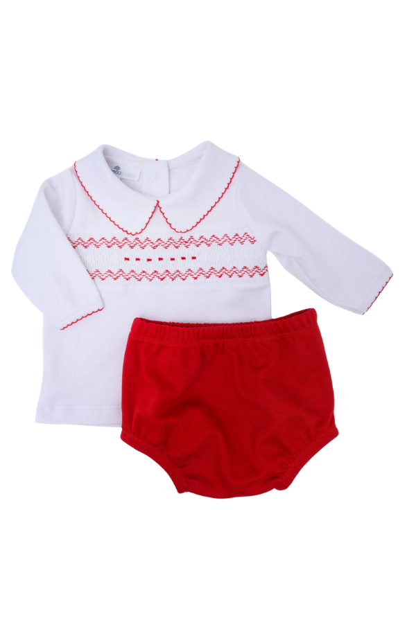 magnolia baby Chris Classics Smocked Long Sleeve Boy Diaper Cover Set