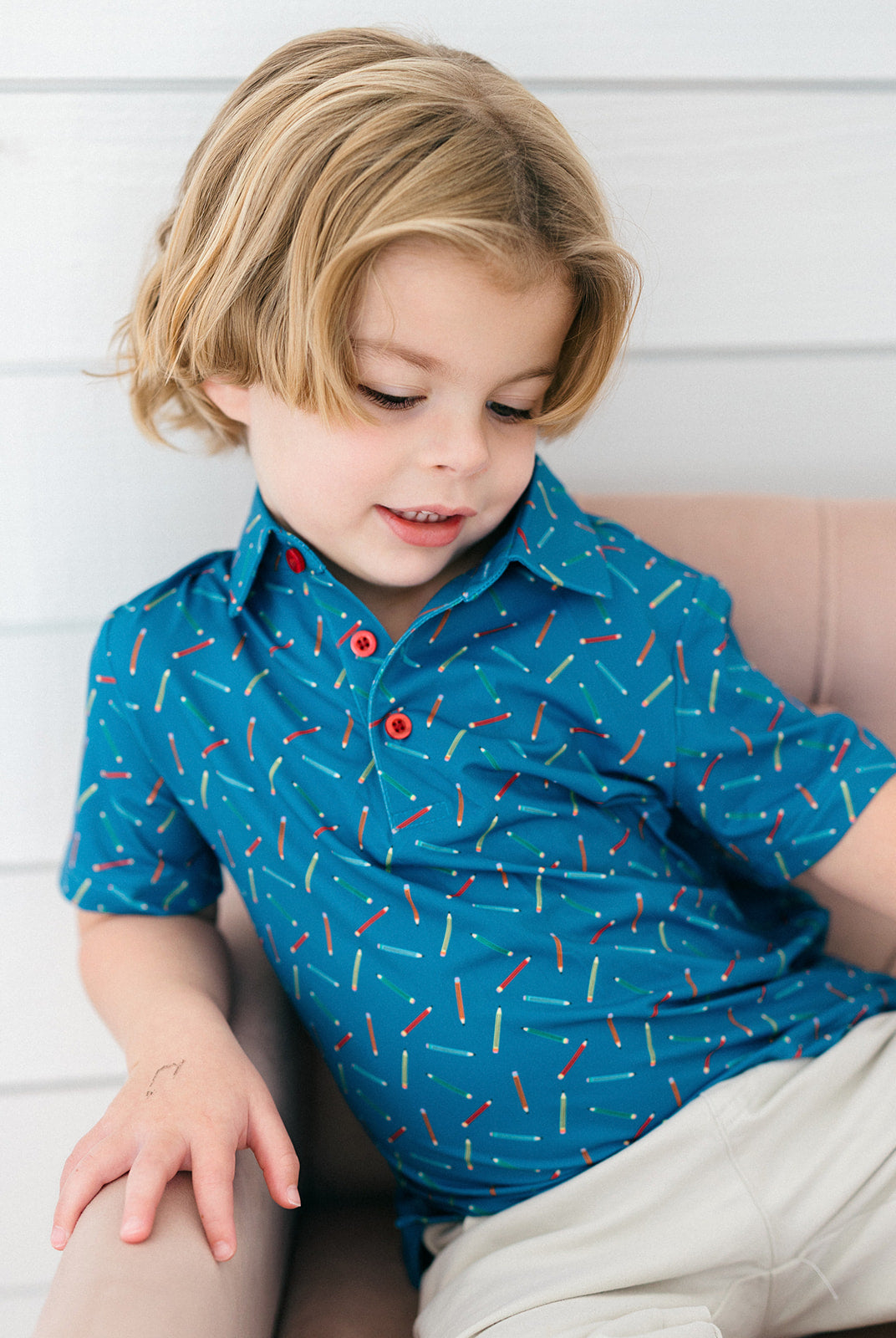 Poppy Kids Write On Boys' Polo