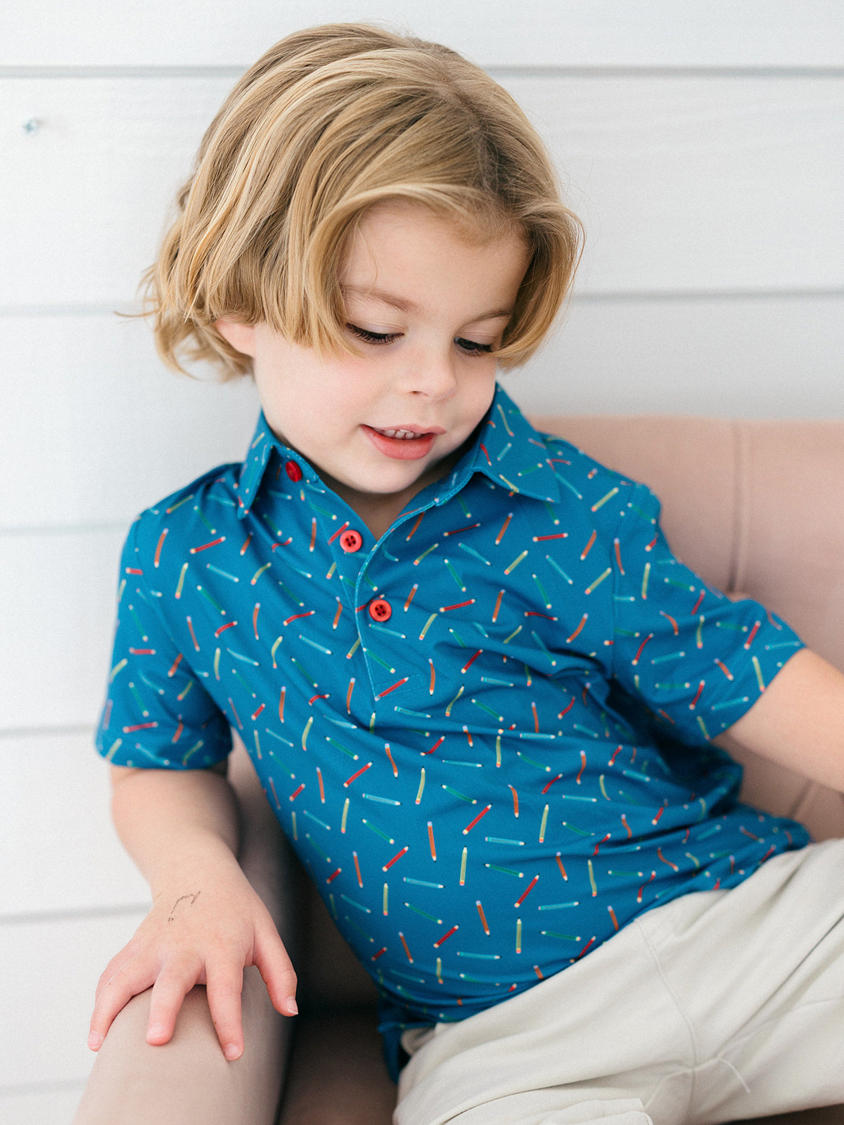 Poppy Kids Write On Boys' Polo