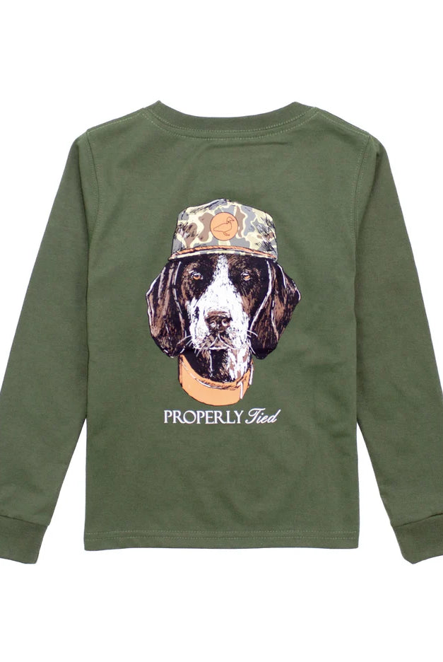 PROPERLY TIED Boys Man's Best Friend LS Olive