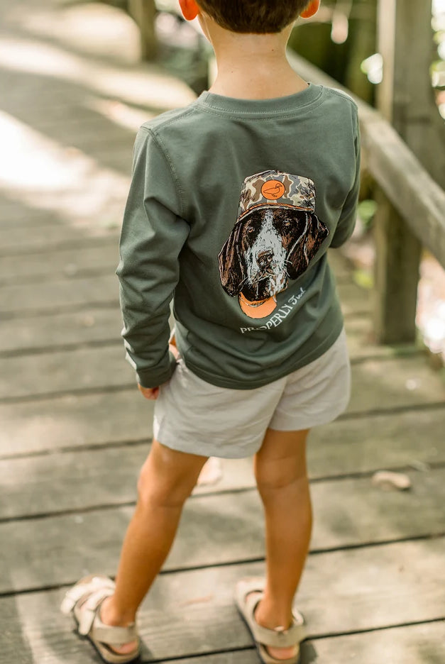 PROPERLY TIED Boys Man's Best Friend LS Olive