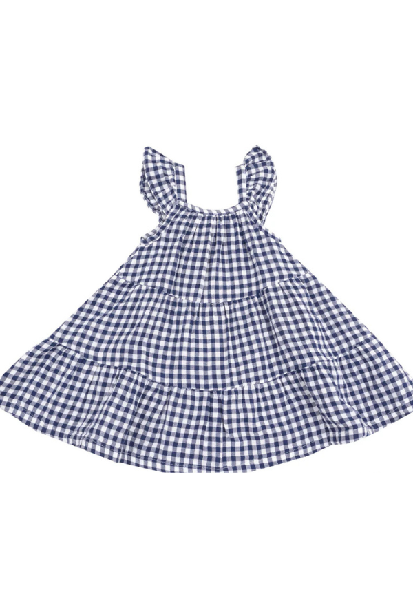 angel dear Navy Gingham Twirly Sundress