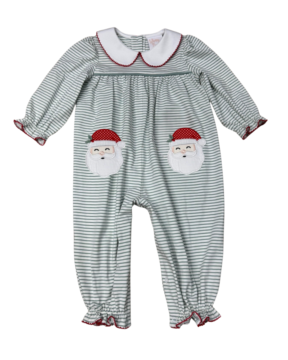 WHIMSY BAY Kris Kringle Collared Romper