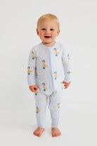 In My Jammers Striped Ducks Zipper Romper