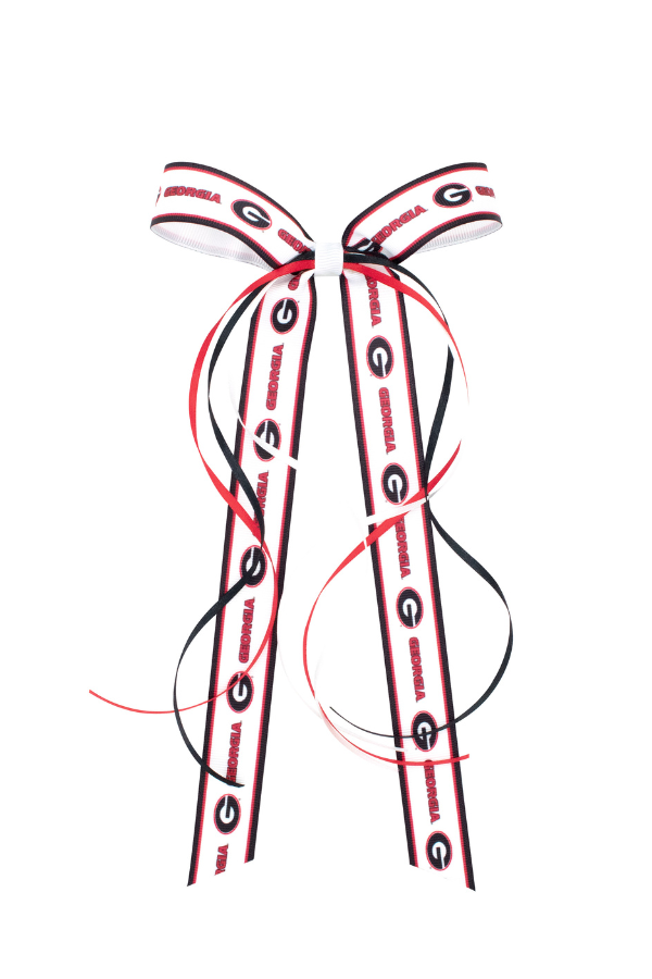 WEE ONES Pair of Collegiate Logo Ribbon Boot Bows with Streamers