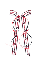 WEE ONES Pair of Collegiate Logo Ribbon Boot Bows with Streamers