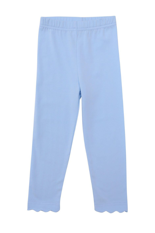 TROTTER STREET Scalloped Leggings | Light Blue