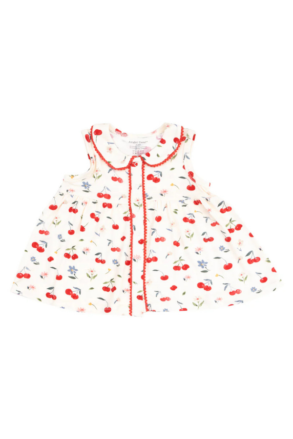 angel dear Watercolor Cherries + Gingham Dress