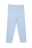 TROTTER STREET Scalloped Leggings | Light Blue Microgingham